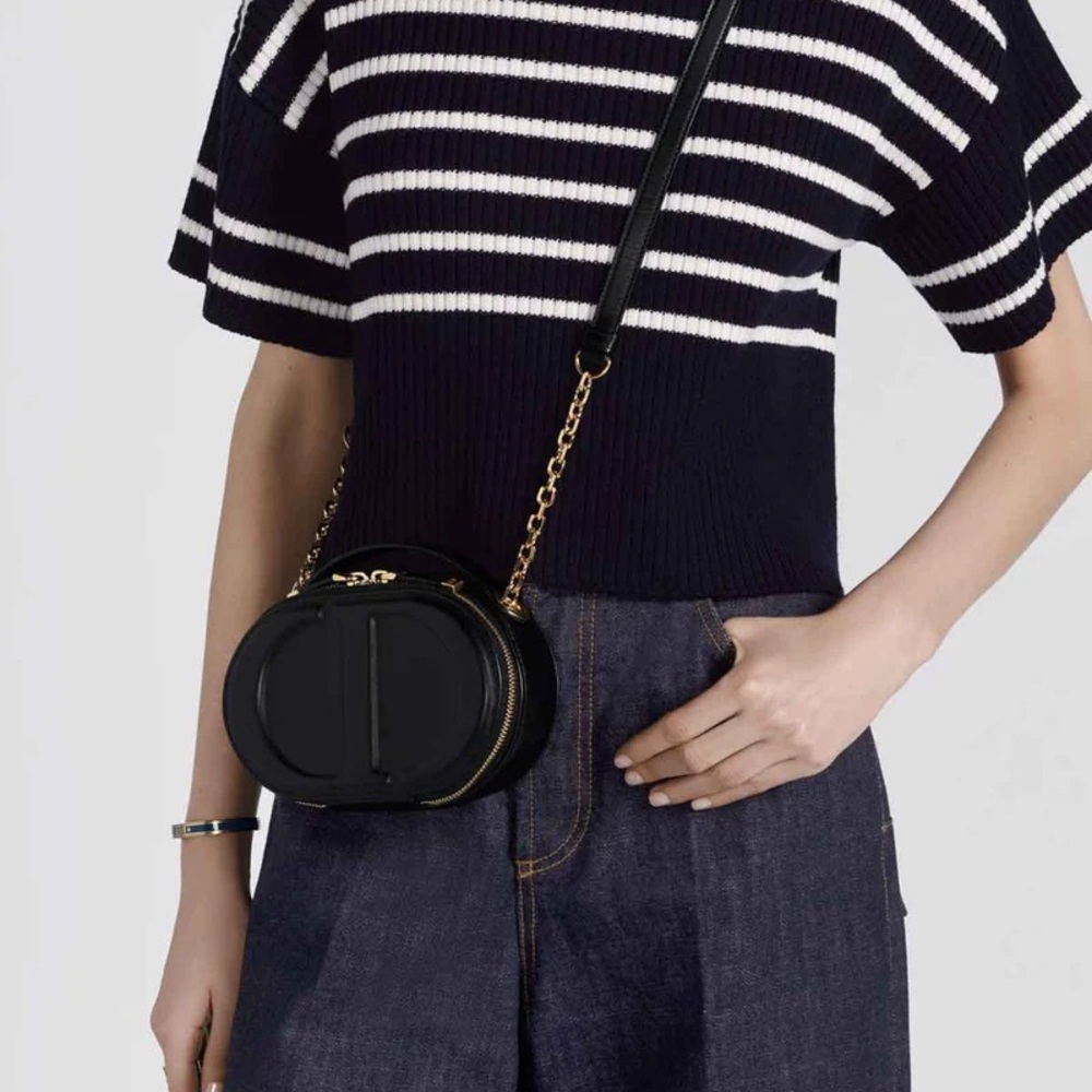 DIOR CD SIGNATURE OVAL CAMERA BAG SHOULDER BAG CROSSBODY BLACK BRAND NEW